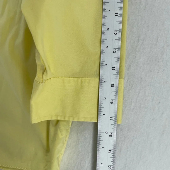 Kirkland Shirt Women's Sz XL Yellow Button-Up Collared 3/4 Sleeves Curved Hem - Picture 4 of 11